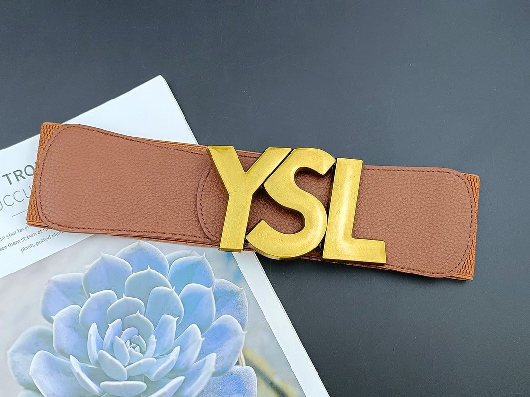 4 colours letter elastic ladies belt