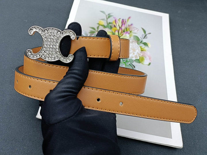 4 Colours Luxury Rhinestone Ladies Leather Belt