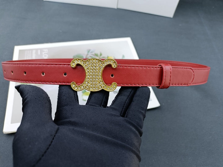 4 Colours Luxury Rhinestone Ladies Leather Belt