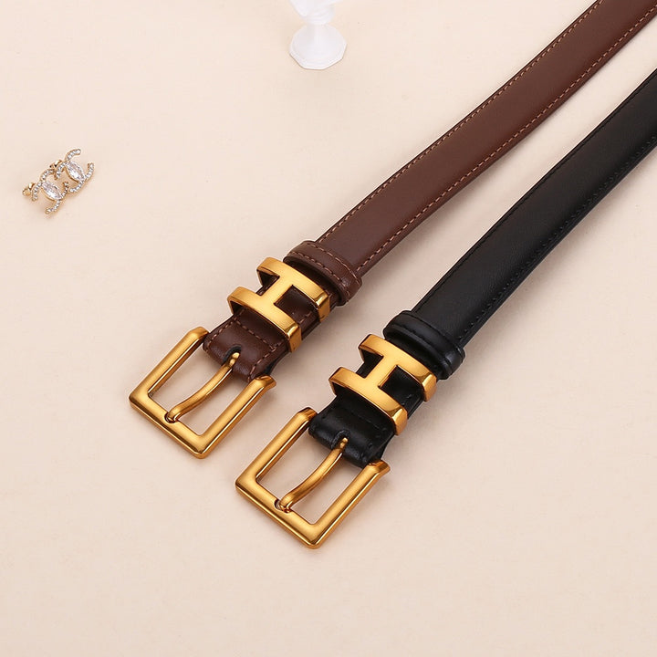 2 colours ladies luxury leather belt