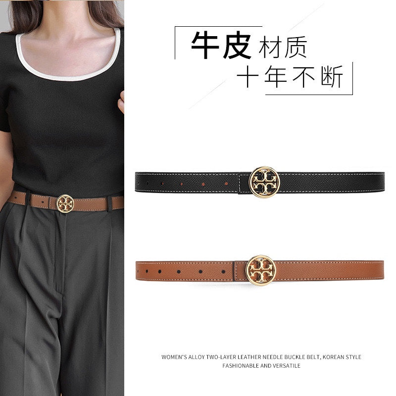 5 colours double-sided coloured belt ladies leather belt