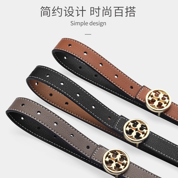 5 colours double-sided coloured belt ladies leather belt