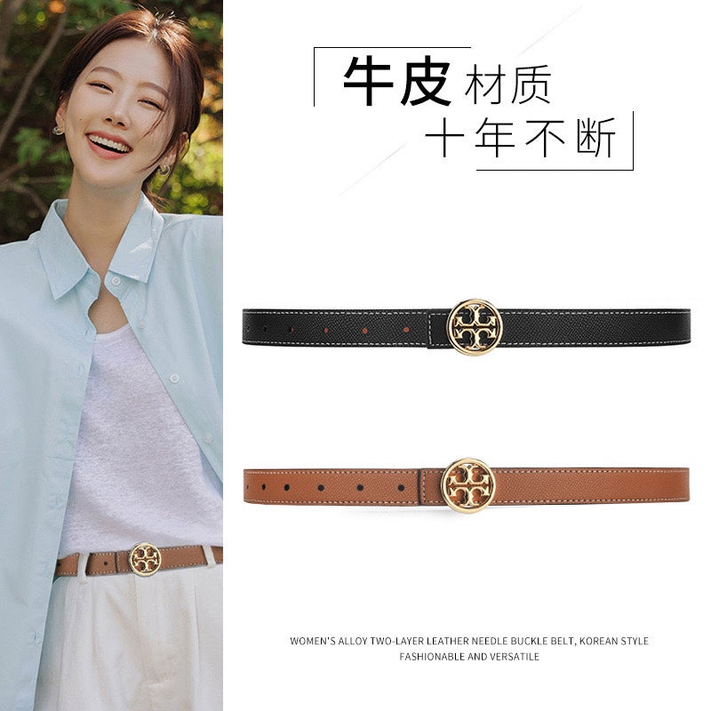 5 colours double-sided coloured belt ladies leather belt