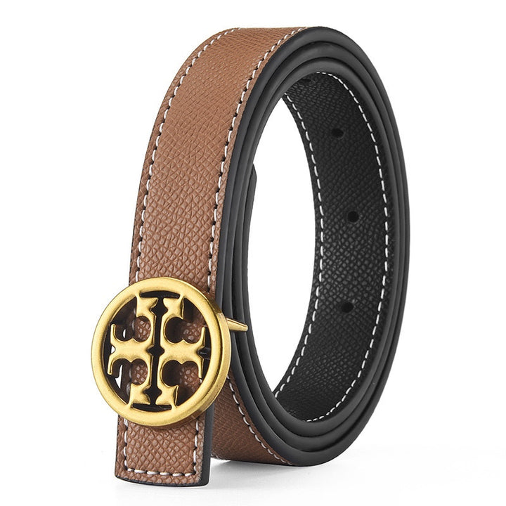 5 colours double-sided coloured belt ladies leather belt