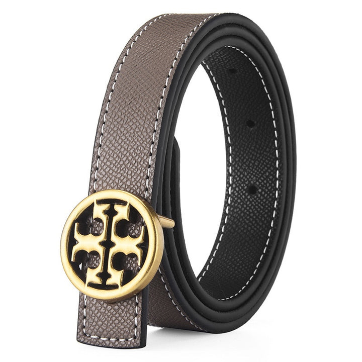 5 colours double-sided coloured belt ladies leather belt