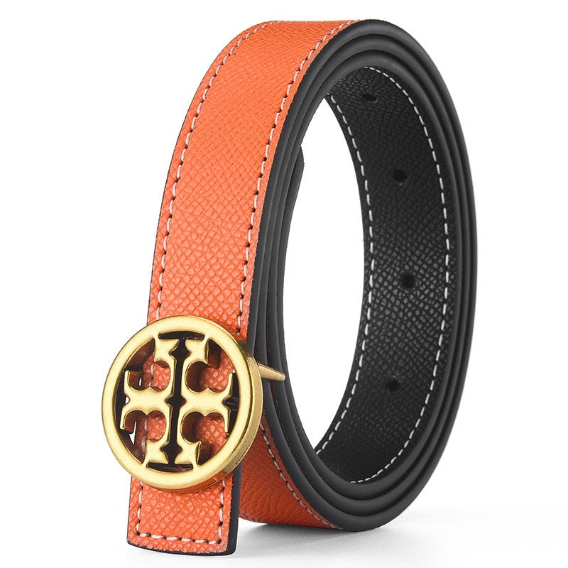 5 colours double-sided coloured belt ladies leather belt