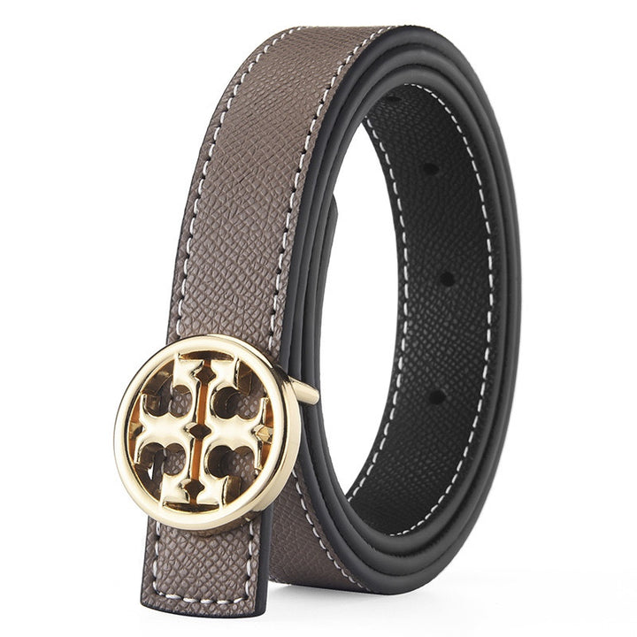 5 colours double-sided coloured belt ladies leather belt