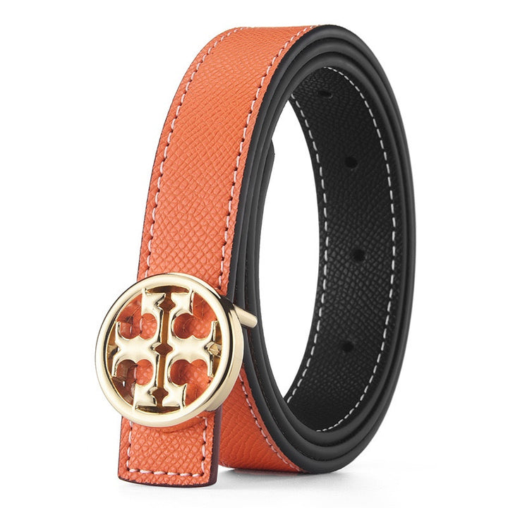 5 colours double-sided coloured belt ladies leather belt