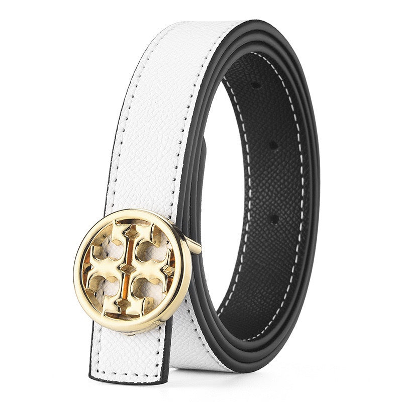 5 colours double-sided coloured belt ladies leather belt