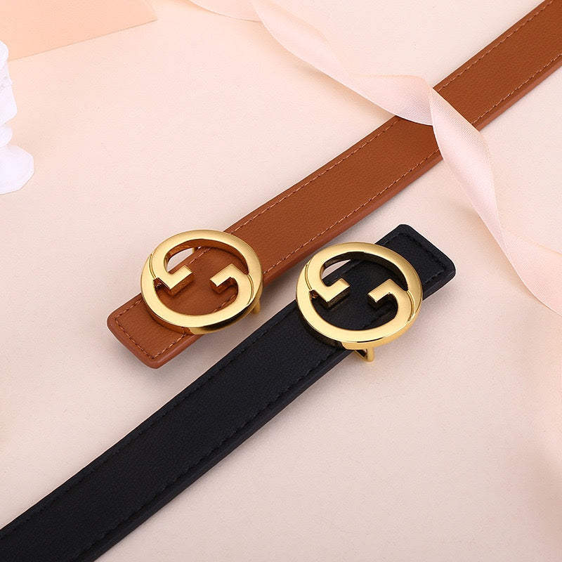 6 colours GG coloured belt ladies leather belt