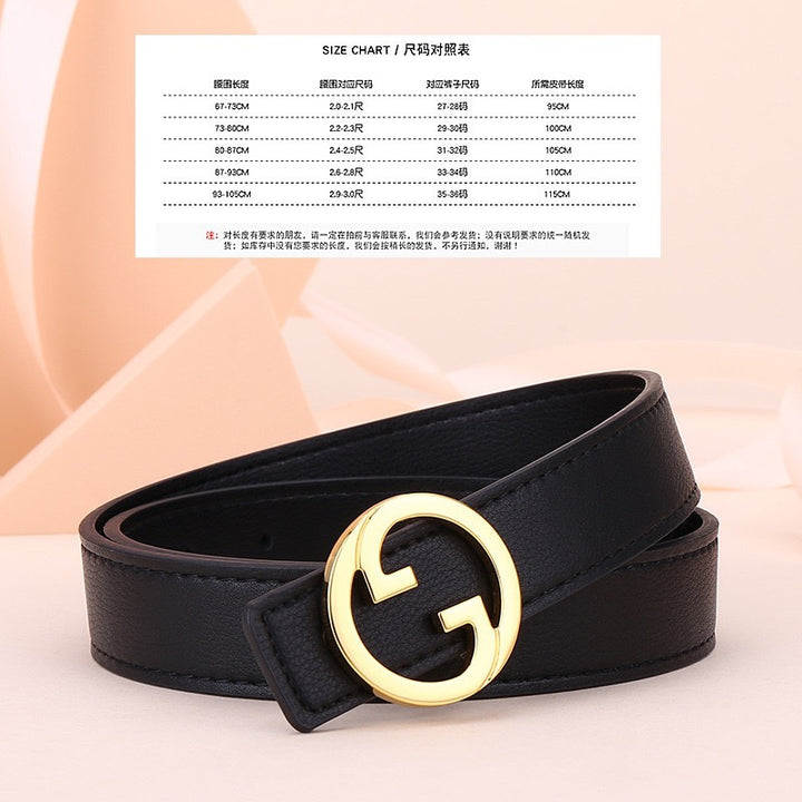 6 colours GG coloured belt ladies leather belt