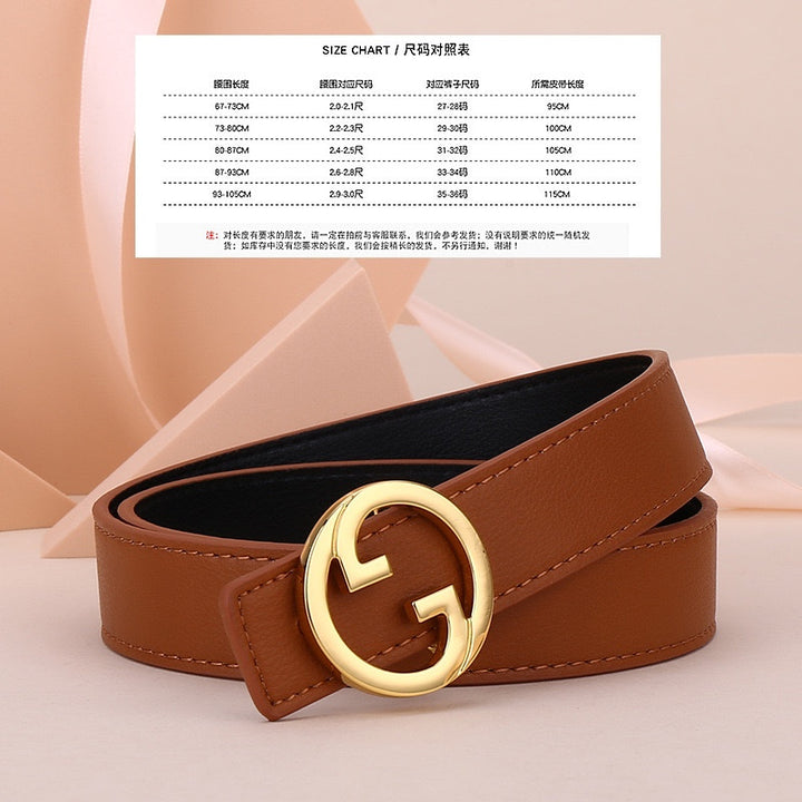 6 colours GG coloured belt ladies leather belt