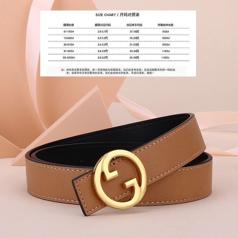 6 colours GG coloured belt ladies leather belt