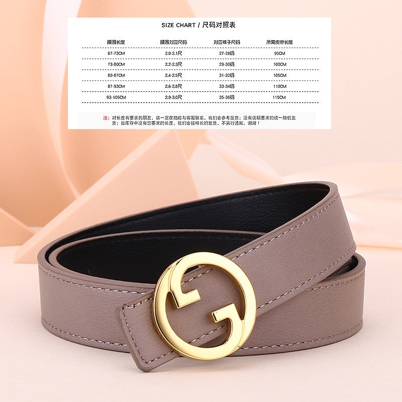 6 colours GG coloured belt ladies leather belt