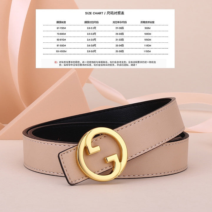 6 colours GG coloured belt ladies leather belt