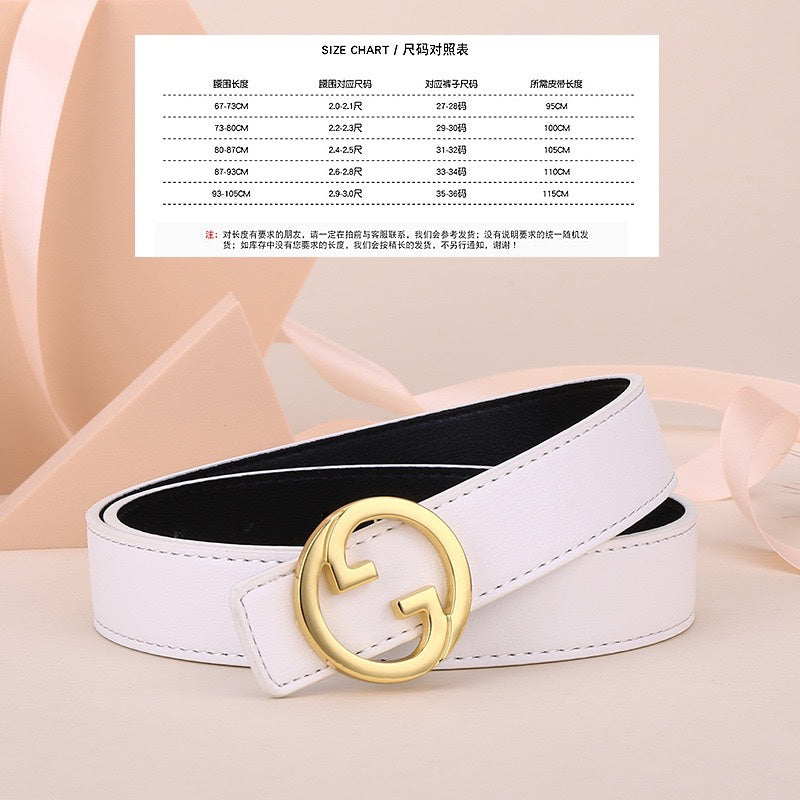 6 colours GG coloured belt ladies leather belt