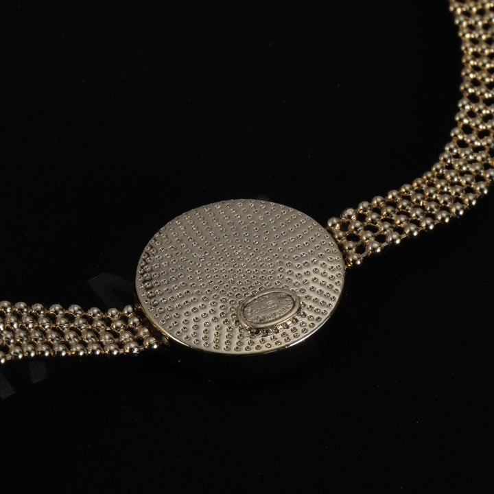 Luxury Brass Round Bead Braided Necklace