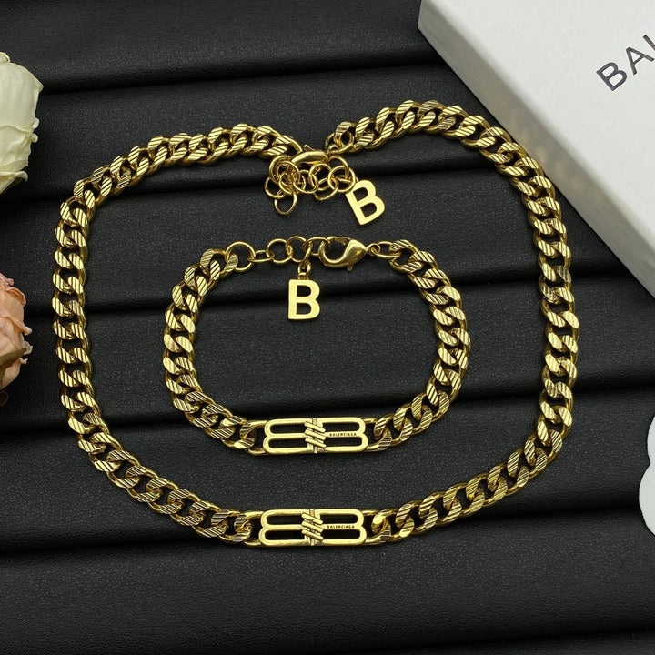 New Double B Combination Necklace Set