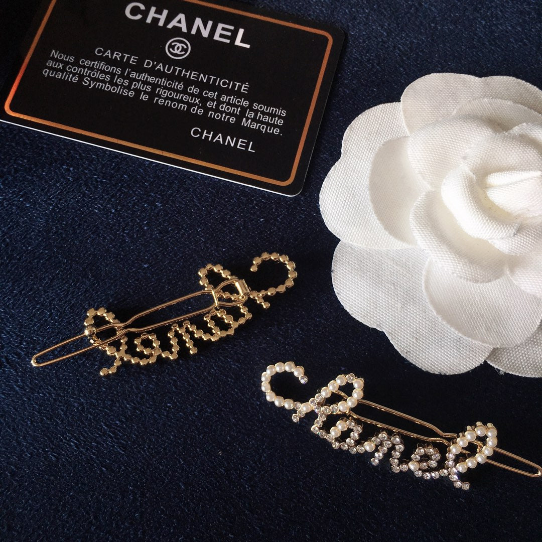 luxury monogrammed small pearl hair clips