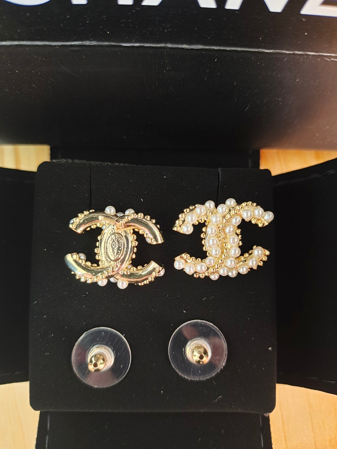 Fashion Double C Pearl Earrings