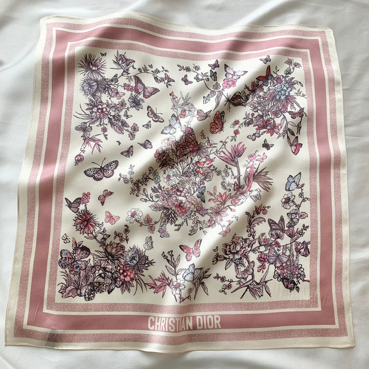 New small flowers graffiti spring and summer silk scarf - Elegant