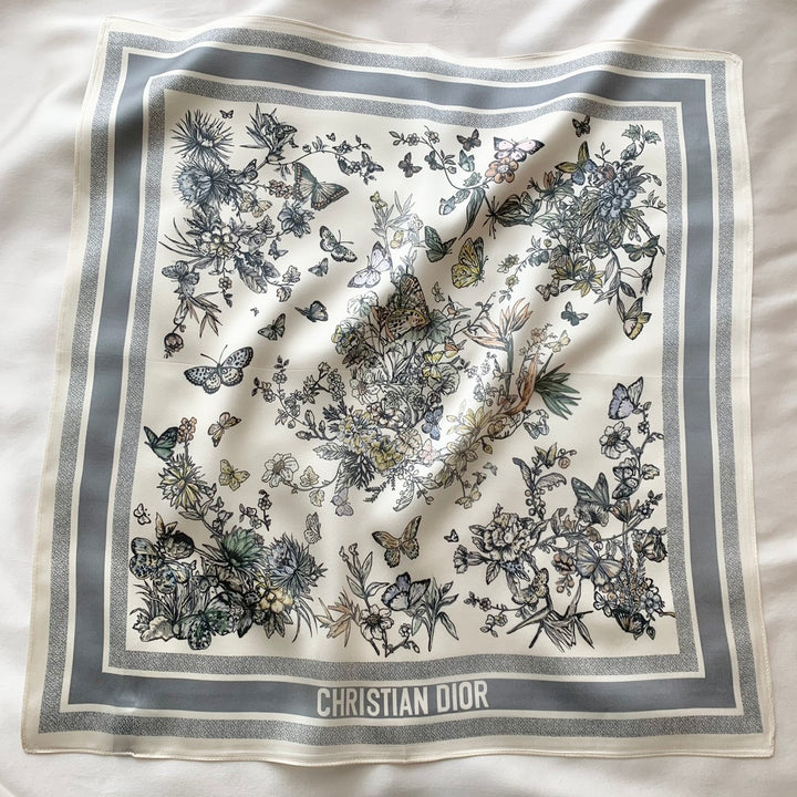 New small flowers graffiti spring and summer silk scarf - Elegant