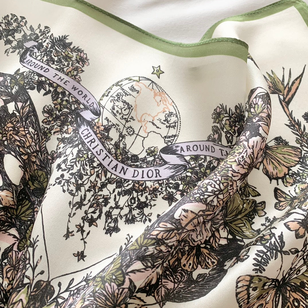 New Butterfly Graffiti Spring/Summer Silk Scarf - Elegant