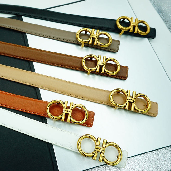 6 Colours Bronze Buckle Women's Belt