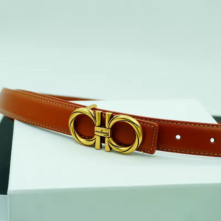 6 Colours Bronze Buckle Women's Belt