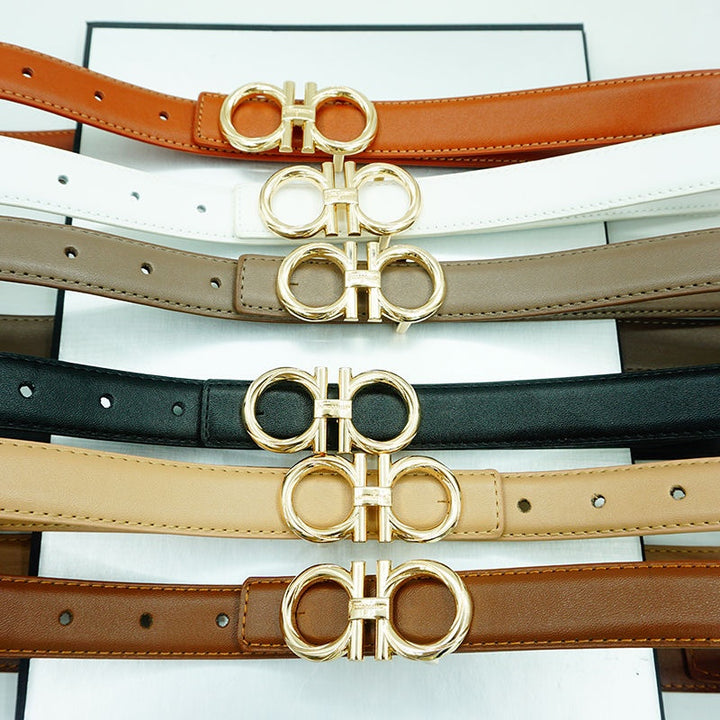 6 Colours Gold Buckle Women's Belt