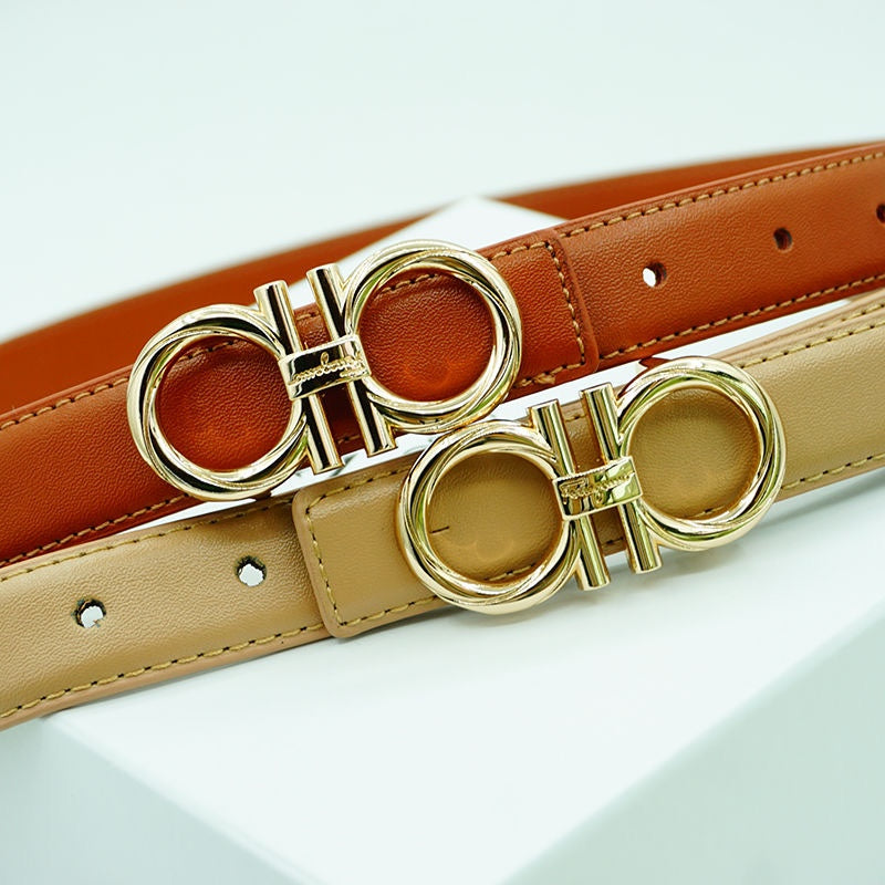 6 Colours Gold Buckle Women's Belt