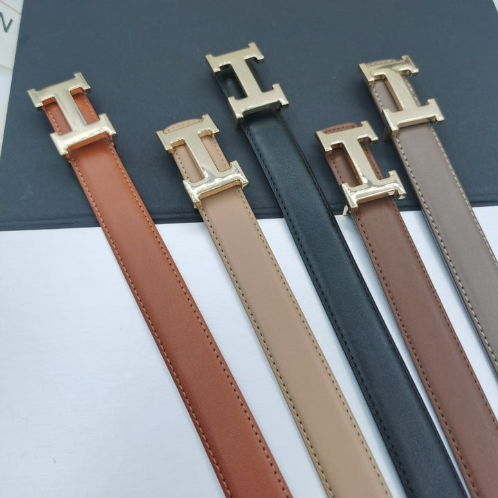 5 Colours Gold Buckle Women's Belt