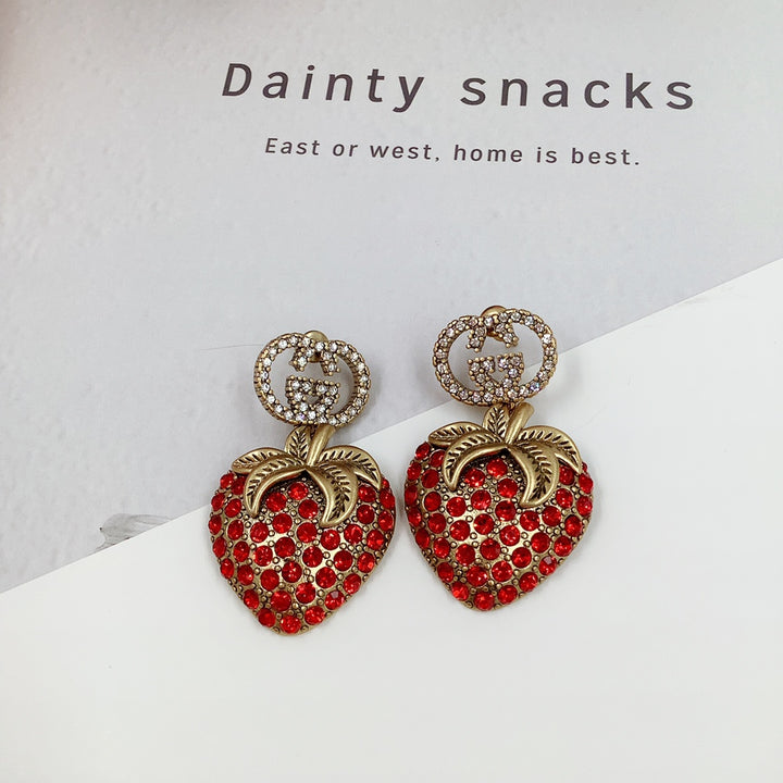 Fashion Double G Strawberry Earrings