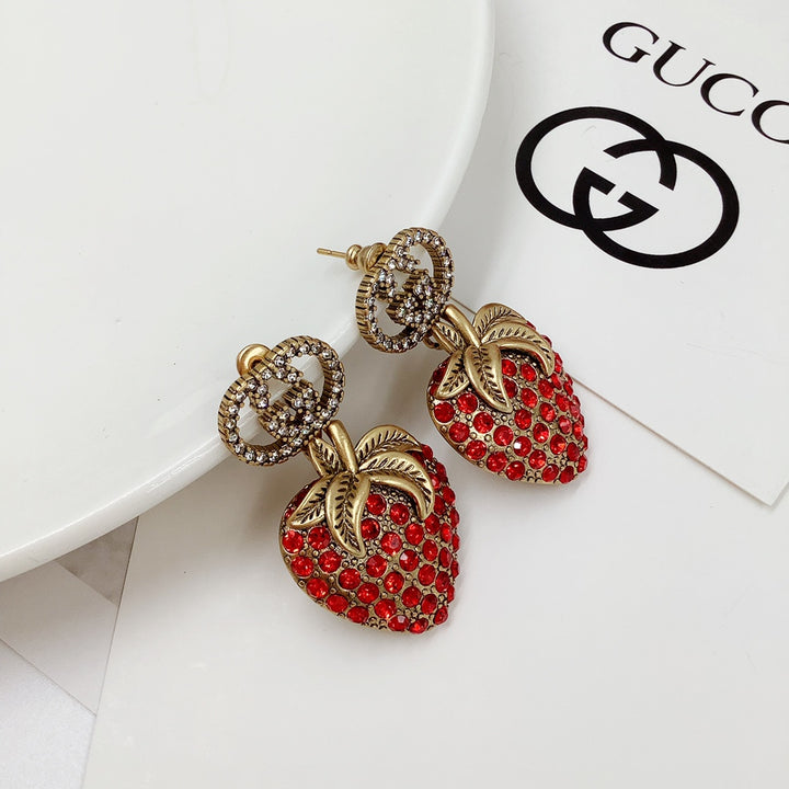 Fashion Double G Strawberry Earrings