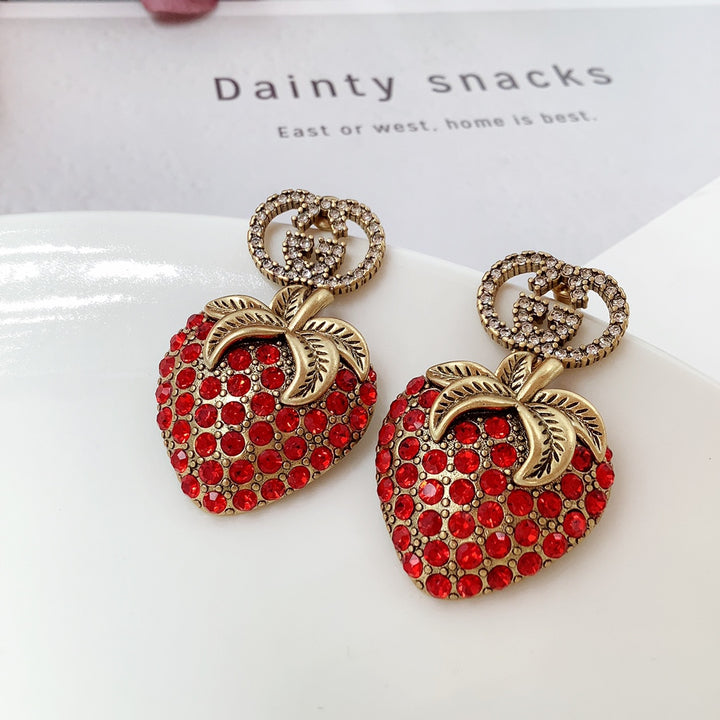 Fashion Double G Strawberry Earrings