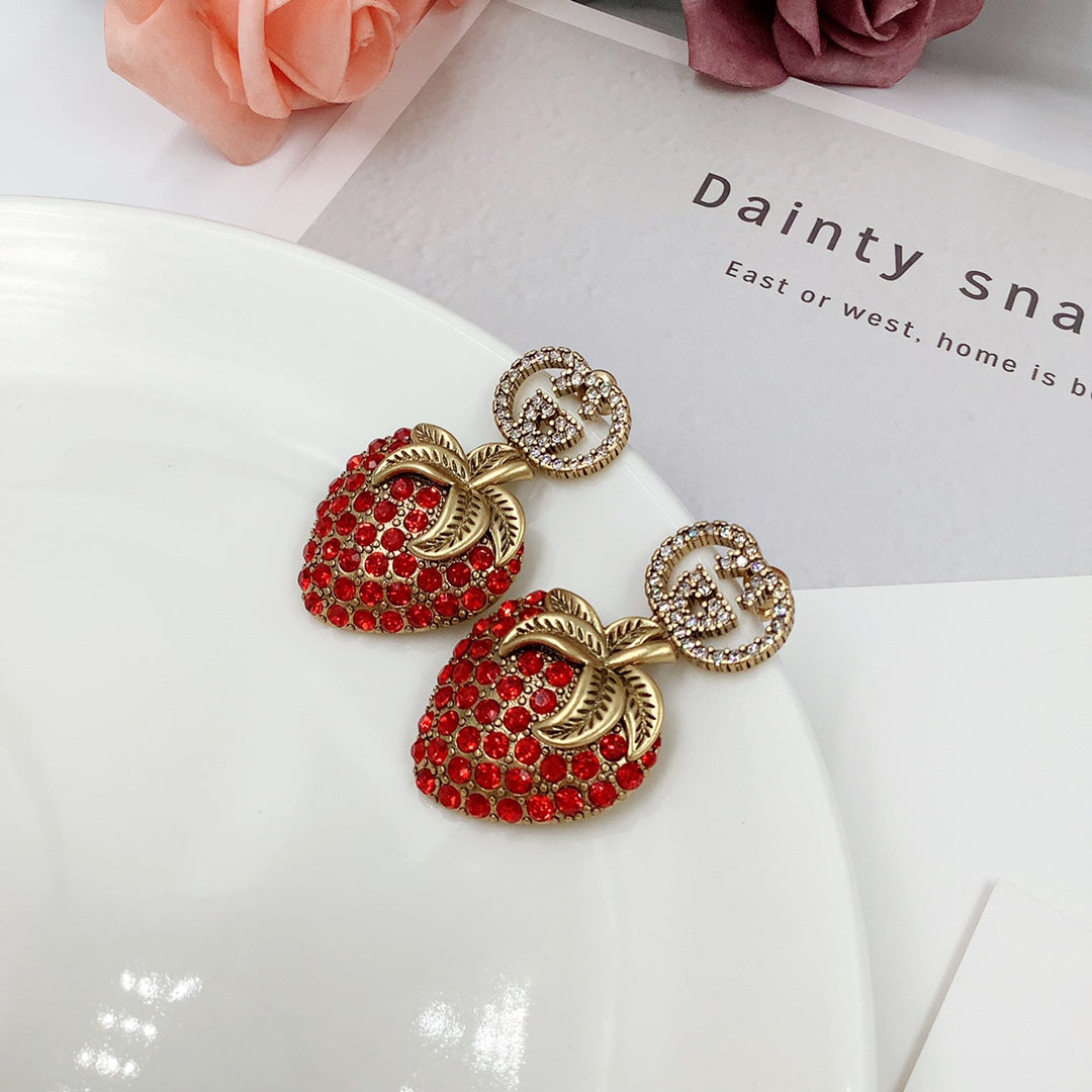 Fashion Double G Strawberry Earrings