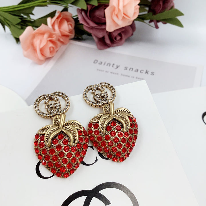 Fashion Double G Strawberry Earrings