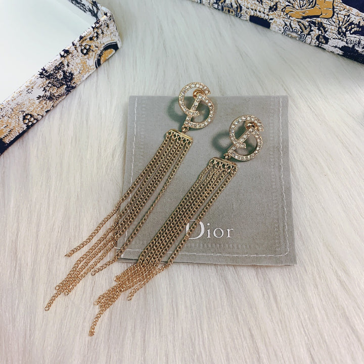 Luxury CD Long Tassel Earrings