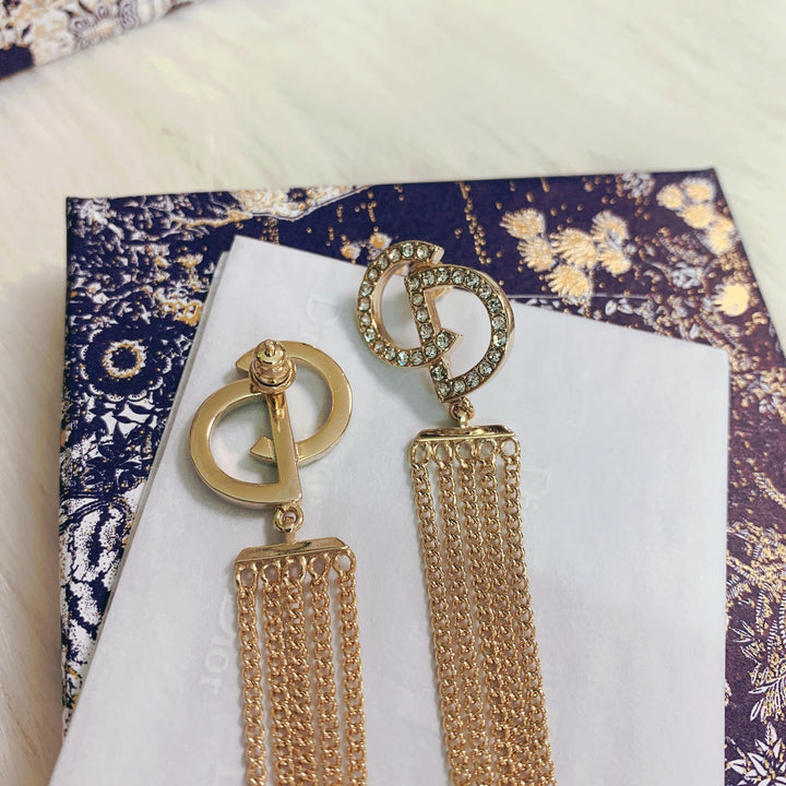 Luxury CD Long Tassel Earrings