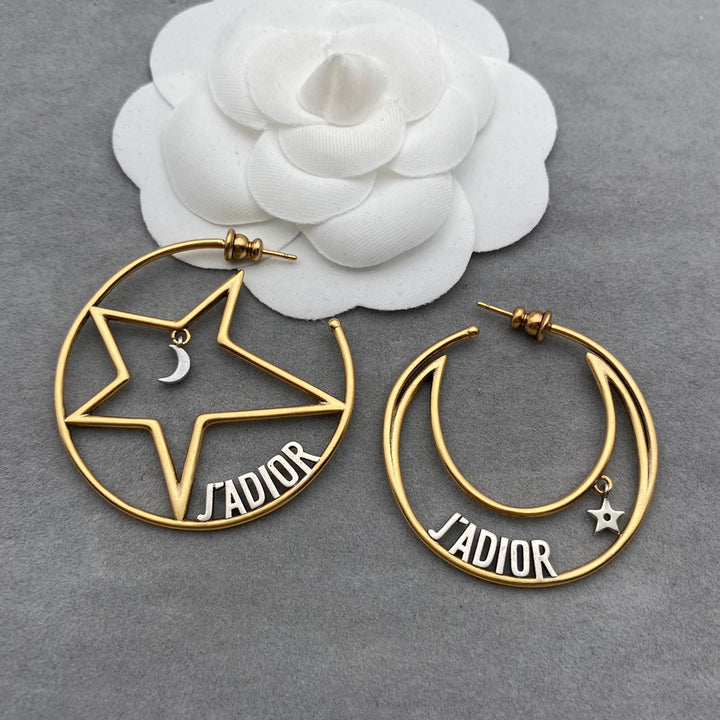 Luxury Asymmetric Star and Moon ☪️ Earrings