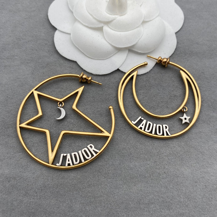 Luxury Asymmetric Star and Moon ☪️ Earrings