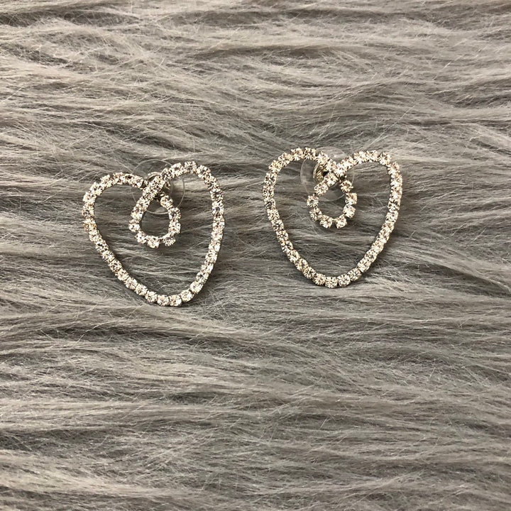 Romantic Running Rhinestone Love Earrings