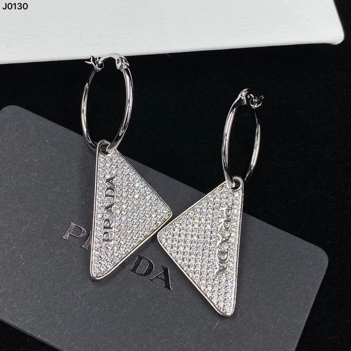 long and short triangle earrings