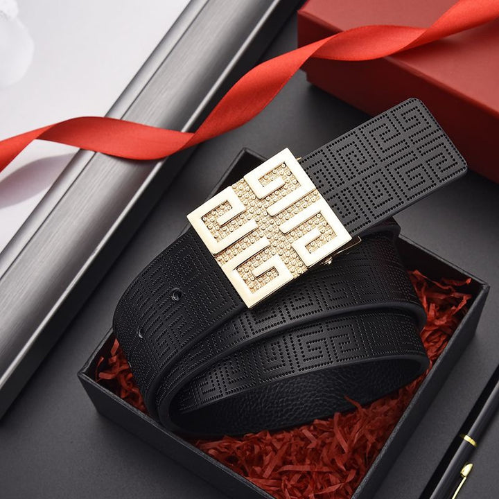 3 Colours Buckle Belt with Diamonds