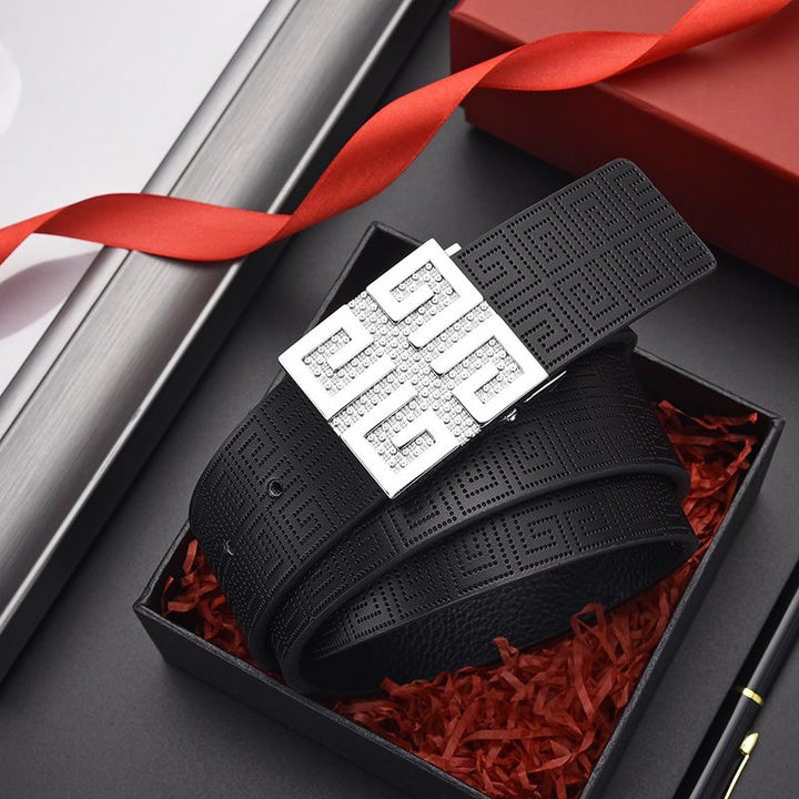 3 Colours Buckle Belt with Diamonds