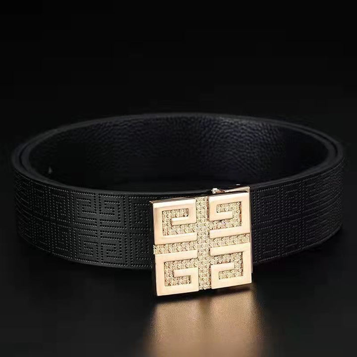 3 Colours Buckle Belt with Diamonds