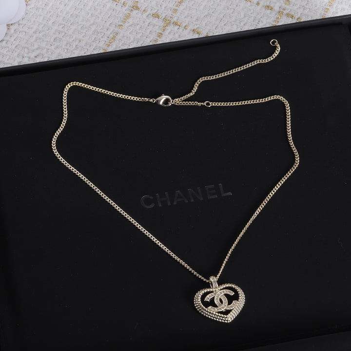 Fashion Love Heart Double C Combo Necklace