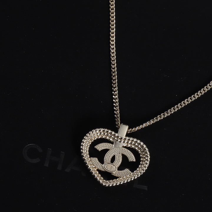 Fashion Love Heart Double C Combo Necklace