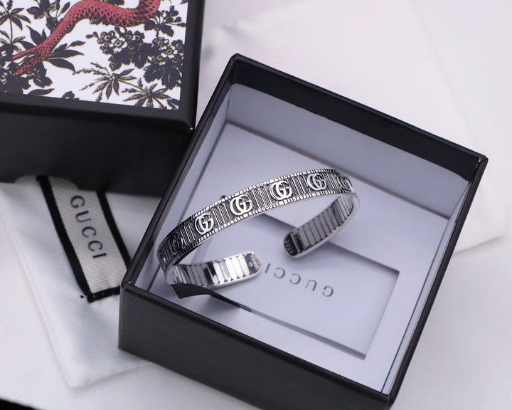 Classic Silver Letter Print Bracelet