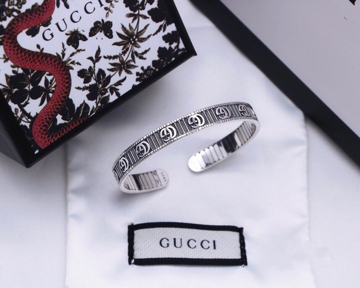 Classic Silver Letter Print Bracelet